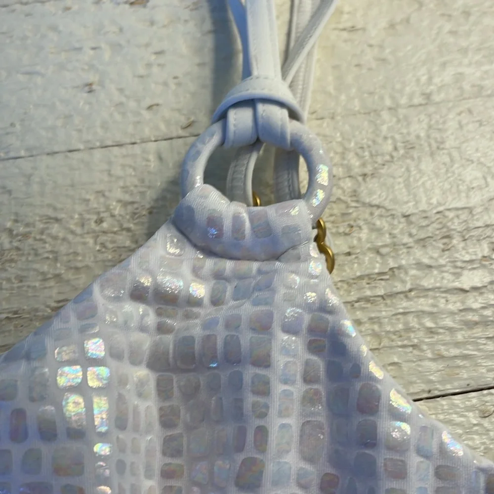 l*space Indiana Bikini‎ Top Gloss Gator Opalescent White XL